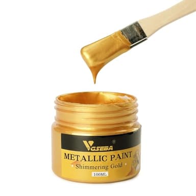 VGSEBA Peinture acrylique métallisée, peinture feuille d’or, peinture artisanale acrylique 100ml pour les Arts, bois, Pierre, verre