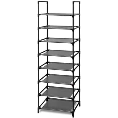 edihome, Etagere Chaussure, 8 Niveaux, (46 X 27 X 141 cm), étagère à Chaussures Haute et étroite, Plastique, Verticale, Show Rack (8 Niveaux)