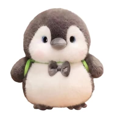 Zopoee Peluche Pingouin | avec Design De Nœud Et De Sac À Dos,Jouet Pingouin Design Sac À Dos Hauteur 25 Cm - pour Les, La Mère, La Petite Amie, l'anniversaire, Noël, Hiver Et