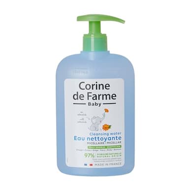 Corine de Farme - Eau Nettoyante Micellaire au Calendula Apaisant pour Bébé - Hydrate et Apaise - Peaux Sensibles, 97% d'Ingrédients d’Origine Naturelle, Testée Dermatologiquement - 500 ml