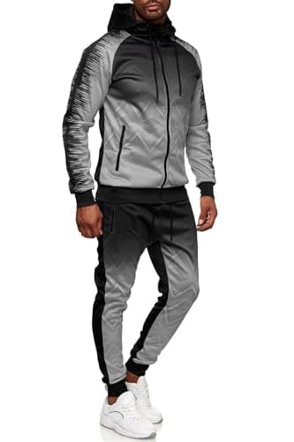 C-IN-C Survêtement de sport pour homme - Motif baroque - Survêtement de course - Pour la gym et les loisirs, 287 (gris), XXL