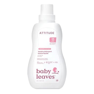 ATTITUDE Lessive Liquide pour Bébé, Certifié EWG Verifié, Vêtements de bébé et Nouveau-Né, Végan, Ingrédients d'Origine Naturels, Sans Parfum, 35 Brassées, 1.04 Litres