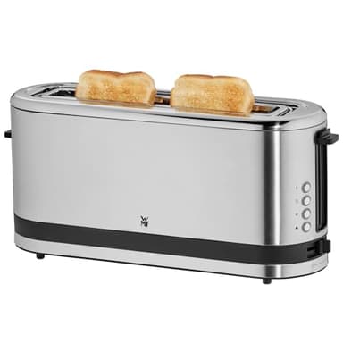 WMF KITCHENMINIS Grille Pain, 1 Fente Extra Longue, 7 Niveaux de Brunissage, Réchauffe Viennoiserie, 4 Fonctions, Inox Cromargan Haute Qualité, 900W, 0414120011