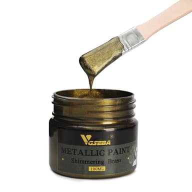 VGSEBA Peinture acrylique en laiton métallique, 100 ml de peinture en feuille de cuivre pour art, peinture, artisanat, idéale pour toile, bois, argile, tissu, céramique