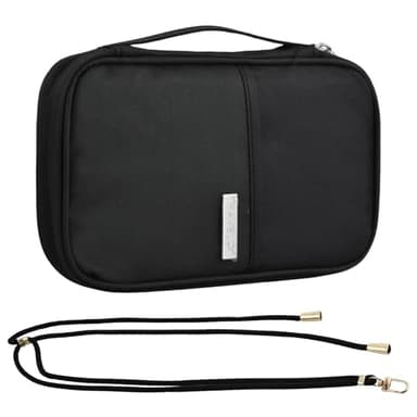 Culinavog Pochette Passeport Voyage, Porte Passeport Voyage Famille, porte Document Voyage Pour Homme et Femme, Portefeuille Et Étui De Voyage Comprend Sangles Cou Pour Passeports,Cash,Id Cartes(Noir)