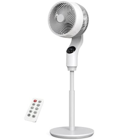 PNTCK Ventilateur sur Pied, Puissant 1500 m³/h, Flux d'air 7.5 m/s, avec Télécommande, 3 Modes 3 Vitesses, Minuterie 24h, Réglage Hauteur Circulation d'Air, hauteur de 97-110CM