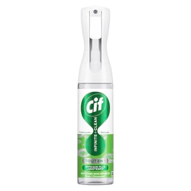 Cif - Infinite+Clean - Spray Nettoyant Tout en 1 - Multi-surfaces - Nettoyage sans Efforts et Longue Durée - Aux Probiotiques Naturels - 280ml