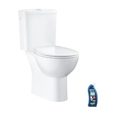 WC à poser sans bride GROHE Bau Ceramic Quickfix avec abattant frein de chute declipsable + nettoyant
