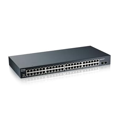 Zyxel Commutateur Switch Gigabit 48 Ports | Gestion Intelligente | Montage en Rack avec 2 Ports SFP | VLAN, IGMP, QoS [GS1900-48]