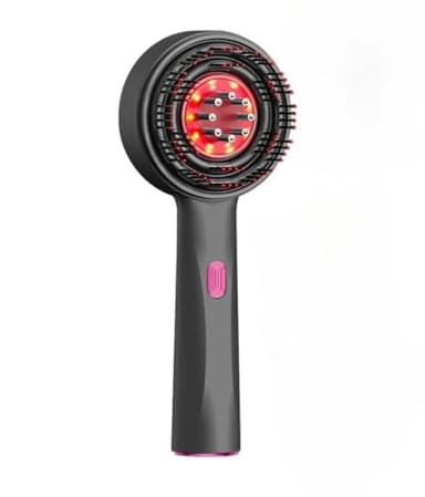 Hairbloom Brosse Capillaire 3-en-1 Avec Thérapie À Lumière Rouge Brosse Massage Cuir Chevelu Électrique 3 Modes Pour La Croissance Des Cheveux (Gris)