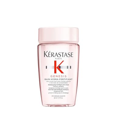 KÉRASTASE Genesis - Bain Hydra-Fortifiant - Shampoing Fortifiant Anti-Chute - Purifie & Renforce - Aminexil - Edelweiss & Racine de Gingembre - Cheveux Fins & Fragiles Sujets À La Chute - 80 ml