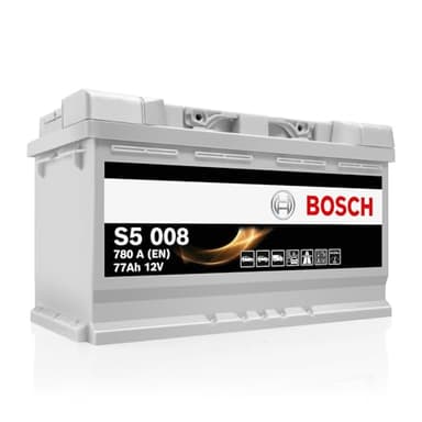 Bosch S5 008 Batterie Auto 77 A/h - 780 A - Batterie 12 V, Plomb-acide pour Véhicules sans Système Start/Stop et Exigeants en Énergie, (-) (+), 278 x 175 x 190 mm