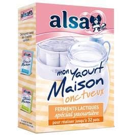 Alsa ferments lactiques spécial yaourtière - mon yaourt maison onctueux