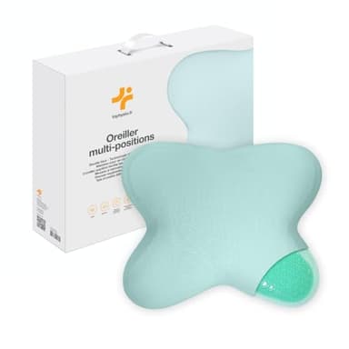 Inphysio® Oreiller Ergonomique Cervical, Oreiller Memoire Forme, Coussin Gel Multiposition, Oreiller Orthopédique, Oreiller Rafraichissant, Oreiller Cervicales Douloureuses, Double Face, 53x43x12cm