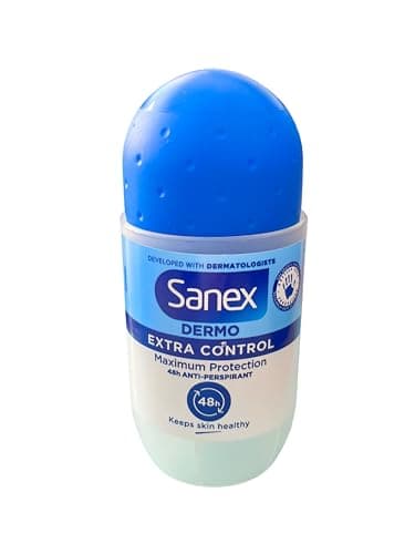 Sanex Lot de 3 déodorants roll-on « Dermo Extra Control » pour peaux normales 50 ml
