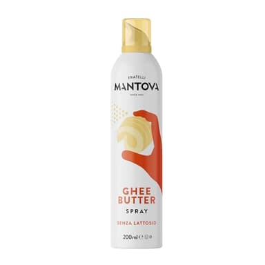 Ghee Butter Spray 200 ml - 100 % naturel, 100 % léger, 100 % facile - Avec le spray, vous économisez jusqu'à 90 % du produit - Frères Mantoue depuis 1905