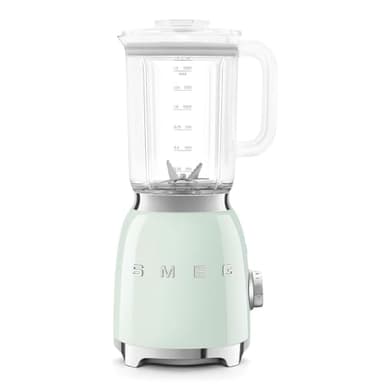 Smeg, Blender BLF03PGEU 1,5 L, 4 Vitesses, 4 Fonctions Smoothie, Pulse, Glace Pilée et Autonettoyant, Bloc Moteur et Bouchon Doseur, Base Antidérapante, Range cordon Intégré, 800W, Vert d'Eau