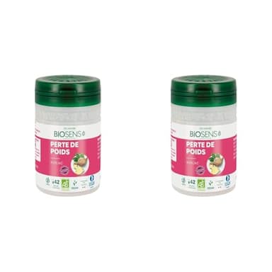 Biosens - Gélule végétale Perte de poids - Konjac - Certifié Bio AB Vegan - Fabriqué en France - Programme de 21 jours - 42 gélules (Lot de 2)