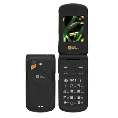 AGM M10 Téléphone à rabat basique robuste, fonction 4G, téléphones portables simples, étanche et résistant aux chutes, format de poche, bouton SOS, numérotation rapide, haut-parleur 98 dB, grandes