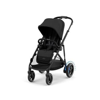 CYBEX Poussette Gold e-GAZELLE S, de la naissance à environ 4 ans, max. 22 kg (mode simple) / 2x 22 kg (mode duo), système tout-en-1 avec propulsion électrique et 20+ configurations, Noir lune