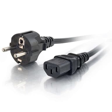C2G Câble d'alimentation de 3M (IEC320C13 à CEE 7/7 Schuko) 9 pi Convient pour PC, Moniteurs, Appareils électroménagers. Cordon d'alimentation, Noir