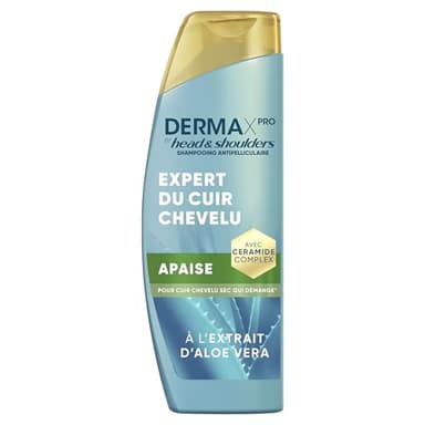 Head & Shoulder DermaXPro Apaise Shampoing Antipelliculaire 250ml Extrait d’Aloe Vera, Complexe de Céramides, Apaise le Cuir Chevelu Sec Qui Démange, Aide à Renforcer la Barrière Cutanée