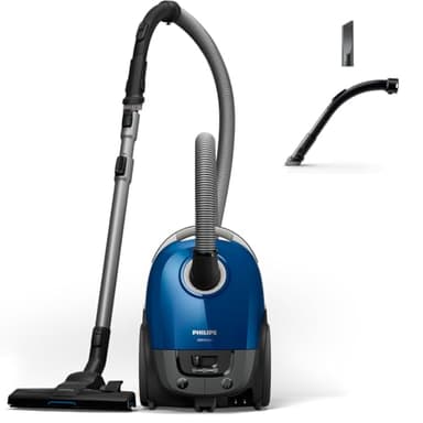 Philips Aspirateur avec Sac Série 3000 - Aspiration 99,9%, 900 W, AirflowMax, Filtre Anti-Allergènes, Compact, Brosse TriActive, 9 m Rayon (XD3110/09)