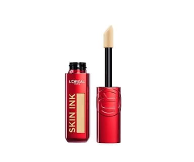 L'Oréal Paris - Encre de Teint Skin Ink - Fond de teint correcteur à la couvrance modulable - Tenue Semi-Permanente - Fini Naturel - Convient aux Peaux Sensibles - Teinte : Light Warm (140) - 15 mL