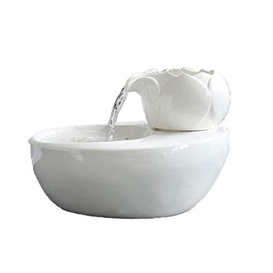 Fontaine à Eau pour Chat Chien Fontaine à eau pour chat avec distributeur d'eau pour animaux de compagnie en céramique ultra-silencieux pour chat et chien de petite taille avec pompe ultra-silencieuse