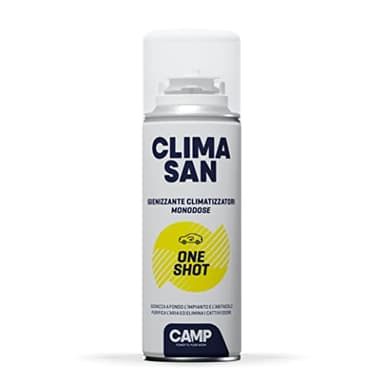 CAMP CLIMASAN One-Shot, Désinfectant monodose pour climatiseurs de Voiture, Désinfecte en Profondeur Le système et l'habitacle, Neutralise Les odeurs désagréables, 200 ML