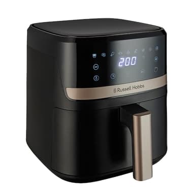 Russell Hobbs Air Fryer Rapid Air 4,3L [Ultra compact, 9 Programmes] Friteuse sans huile (économe, tactile, cuit, grille, rôtit et plus, max 200℃, arrêt auto, lave-vaisselle, 1300W) Satisfry 27610-56