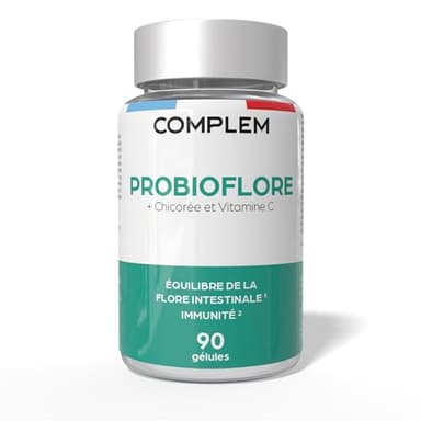 COMPLEM Probioflore – Probiotiques Multi-Souches – Flore Intestinale & Microbiote – 90 Gélules Gastro-Résistantes – Complément Alimentaire Probiotique – Vegan