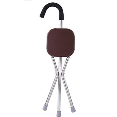 NMNMNM Canne De Marche avec Siège, Canne De Marche Pliante Portable Canne À 3 Pieds Siège 200lbs Ultra Confortable Bâton De Marche Léger, Marron_74cm/29in (Marron 74cm/29in)