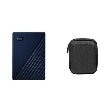 WD - My Passport for Mac 2To - Disque Dur Externe Portable pour Mac avec Protection par Mot de Passe, Compatible Time Machine & Amazon Basics Étui pour Disque Dur Portable My Passport Essentiel Noir
