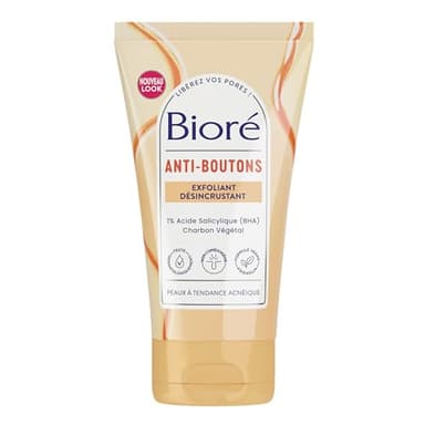 Biore Exfoliant Désincrustant Anti-Boutons au Charbon + Acide Salicylique 125 ml