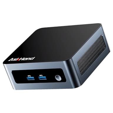 AskHand Mini PC AMD Ryzen 7 5700U (8 cœurs 16 Fils, jusqu'à 4,3 GHz) 16 Go DDR4 RAM 512 Go PCIE 3.0 SSD, Compatible avec Windows 11 Pro/WiFi 6/BT-5.2 /USB*4/USB-C /2*HDMI, 4K@60Hz Triple écran