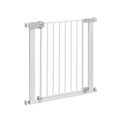 Safety 1st Auto Close Gate, Barrière de sécurité enfant Safety 1st, 73-80 cm (max. 136 cm), Barrière escalier enfant à pression, Ouverture d'une main, Sans vis ni perçage, Double verrouillage, Blanc