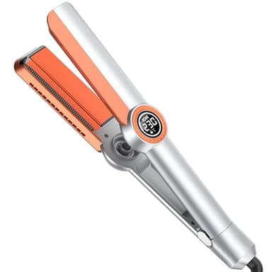 Lisseur Professionnel, Fer a Lisser, Wide Hair Straightener, Lisseur Boucleur Cheveux 2 en 1 avec Peigne, Plaque Cheveux 5 Températures, Lisseur Cheveux Professionnel Double Tension Voyage LCD