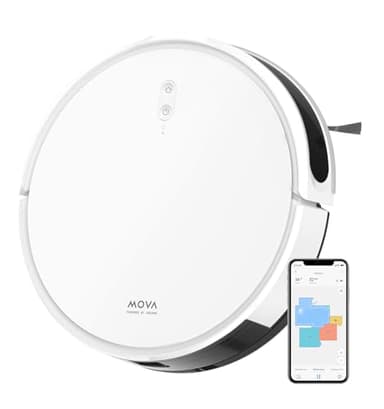 Mova dreame M1 Robot Aspirateur Laveur 2-en-1 4500Pa, Navigation Intelligente par SoF LiDAR, Corps Compact, WiFi/APP/Alexa Contrôle, pour Poils d'animaux, Sol Dur, Les Tapis