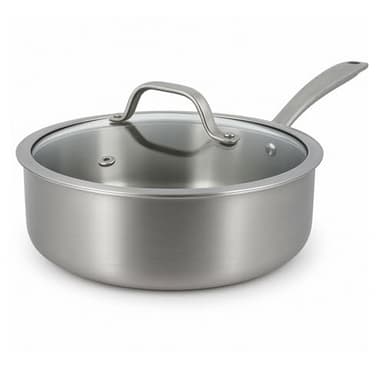 MENASTYL - Sauteuse inox 18/10 Triply 24cm tous feux dont induction fabriquée en France - sans PFAS ni substances nocives - Compatible lave-vaisselle - Poignée rivetée - 6020529