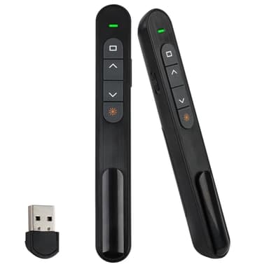 Télécommande Ordinateur PowerPoint sans Fil 100M 2.4 GHz, Télécommande Stylo pour Présentation avec Pointeur, Contrôle Volume, Hyperlien, Pointeur Clicker pour Zapette PowerPoint PC