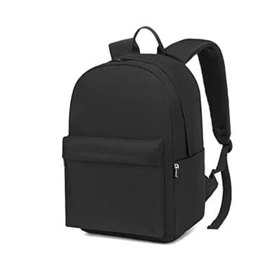 Kono Sac à Dos Scolaire Lycée Ado Étudiant Léger pour Garçon Fille, Sac d'École Travail Voyage, pour Collège et Université, Ordinateur Portable 15,6 Pouces - Noir