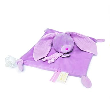 BABY NAT' - Doudou Lapin Lili cassis - BN0617 -Cassis