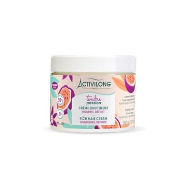 ACTIVILONG - Crème Onctueuse Tendre Passion - Cheveux Ondulés, Bouclés, Frisés et Crépus - 99% d'ingrédients d'origine naturelle - Sans Silicône - Sans Huile Minérale - Made in France - 300 ml
