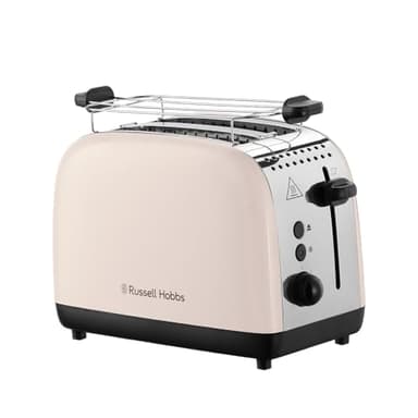 Russell Hobbs Grille pain [pour 2 tranches] Colours Plus Jasmin (6 réglages, fentes longues, dorage rapide, surélévation, décongélation, réchauffage, support petits pains,arrêt auto, 1600 W) 26930-56