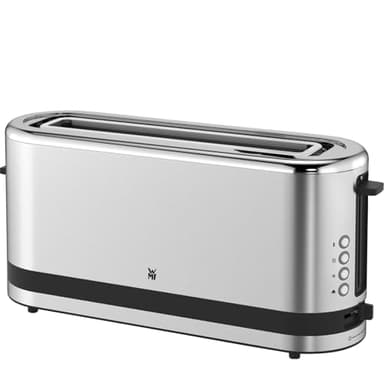WMF KITCHENMINIS Grille Pain, 1 Fente Extra Longue, 7 Niveaux de Brunissage, Réchauffe Viennoiserie, 4 Fonctions, Inox Cromargan Haute Qualité, 900W, 0414120011