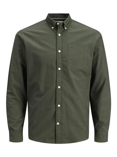 Jack & Jones Homme Jjeoxford Shirt L/S S21 Noos Chemise, Forest Night/Fit : Slim Fit., M EU