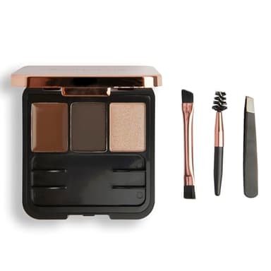 Makeup Revolution, Kit de sculpture des sourcils, foncé, 2,2g