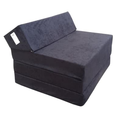Natalia Spzoo Matelas lit Fauteuil futon Pliable Pliant Choix des Couleurs - Longueur 200 cm (0001-noir)