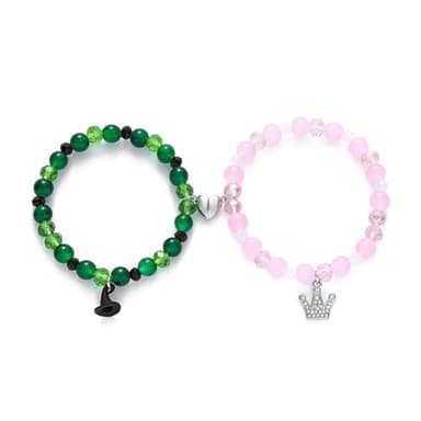 Wdfnexalai Lot de 2 bracelets d'amitié musicaux méchants en verre pour couple - Cadeaux de relation longue distance - Marchandises méchantes A, as description, Plastique, comme description